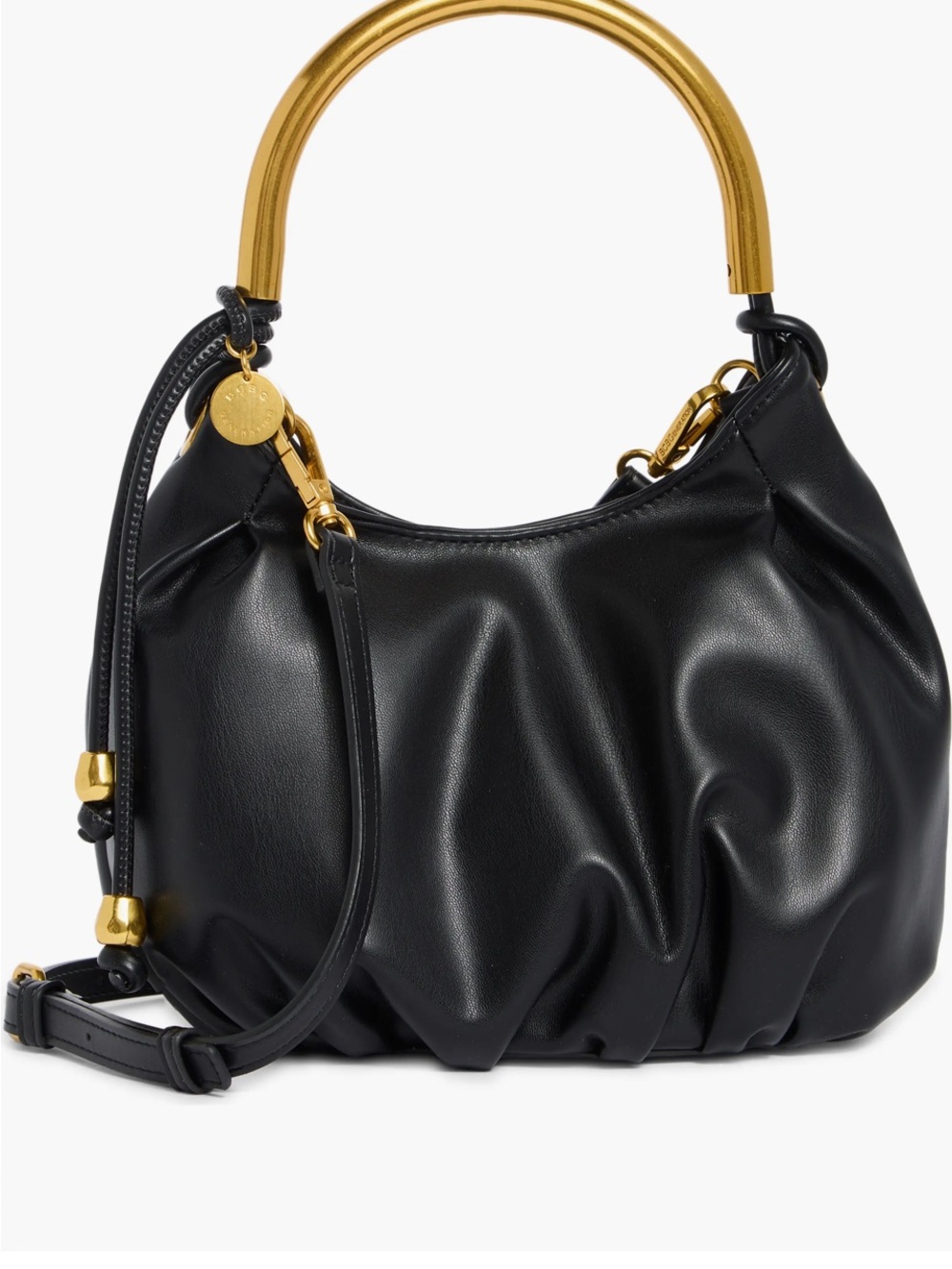 BCBGeneration Black Shoulder Bag with Gold Handle